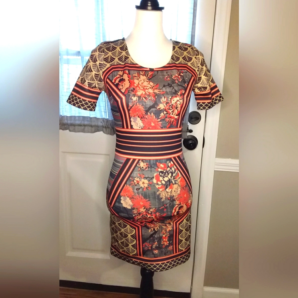 Jealous Tomato Mini Dress Bodycon Sz S Floral EUC